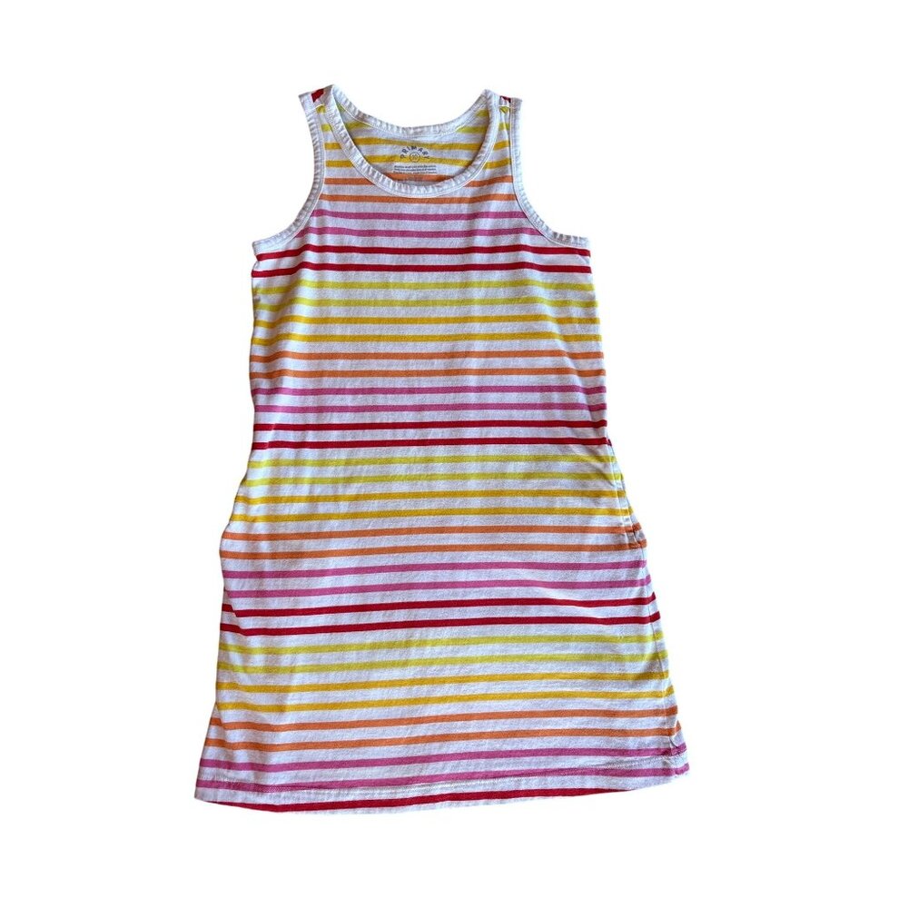 10Y Primary Striped Tank Sleeveless Dress Red Orange Yellow